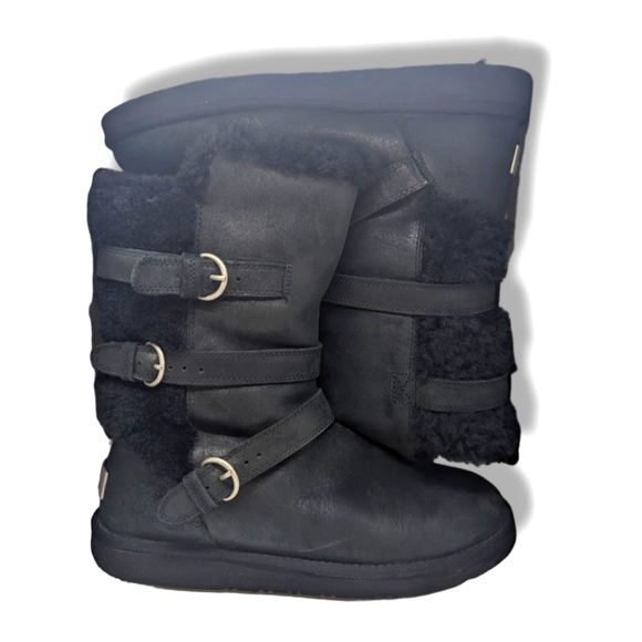 UGG | Australia Becket II Black Suede Sherpa Lined Women's Size 9 - Picture 6 of 7